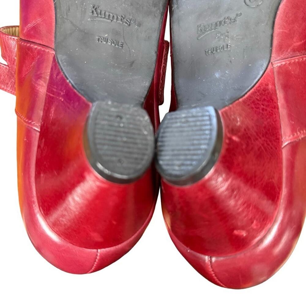 Ziera Kumfs Veil Burgundy Kitten Heels Mary Jane Leather Shoes Comfort 39/ 8.5 W - Picture 15 of 16